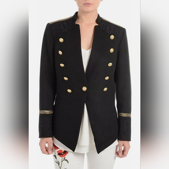 Romeo & Juliet Couture Military Lace Gold Buttons Blazer Jacket Size M - Picture 10 of 11